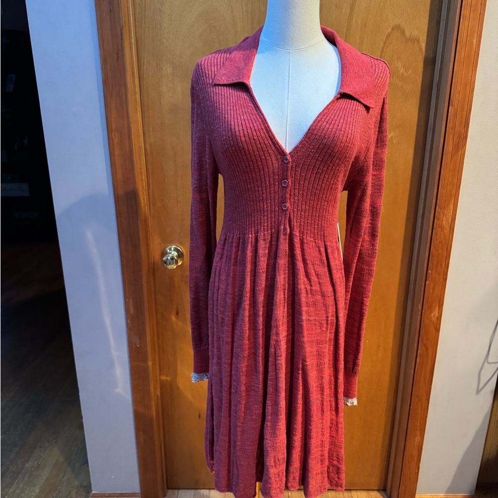 NWT Free People Rain Or Shine Knit Dress. Size M - Picture 2 of 6